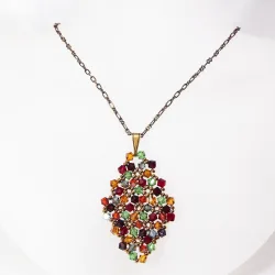 Collier-Pendentif  65cm - Priscilla Losange M-Chaîne bronze - Collier-Pendentif  65cm - Laiton bronze